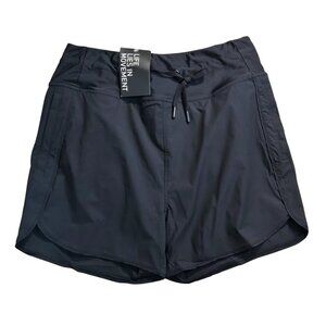 NWT | Women's Black Swim Athletic Shorts Drawstring Zippered Pockets | Medium